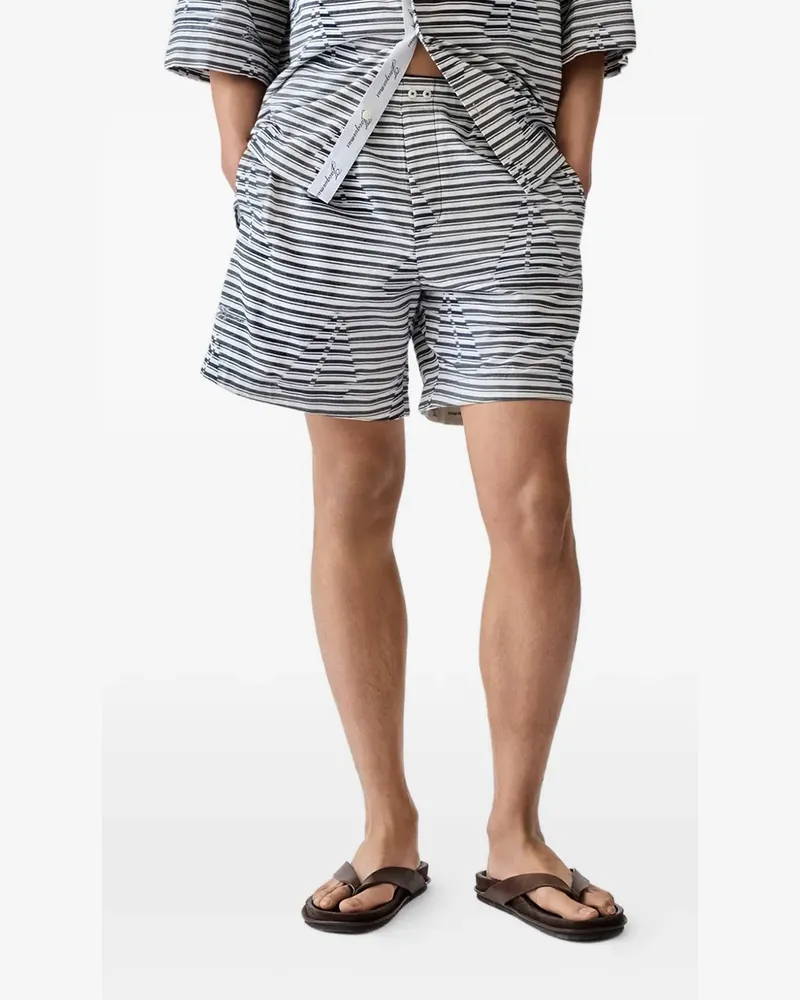 Jacquemus The Caleçon striped sailboat-jacquard shorts - Weiß Weiß