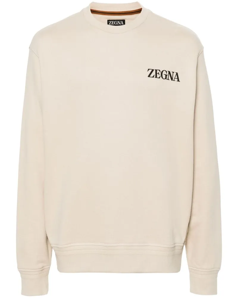 Ermenegildo Zegna Sweatshirt mit gummiertem Logo - Nude Nude