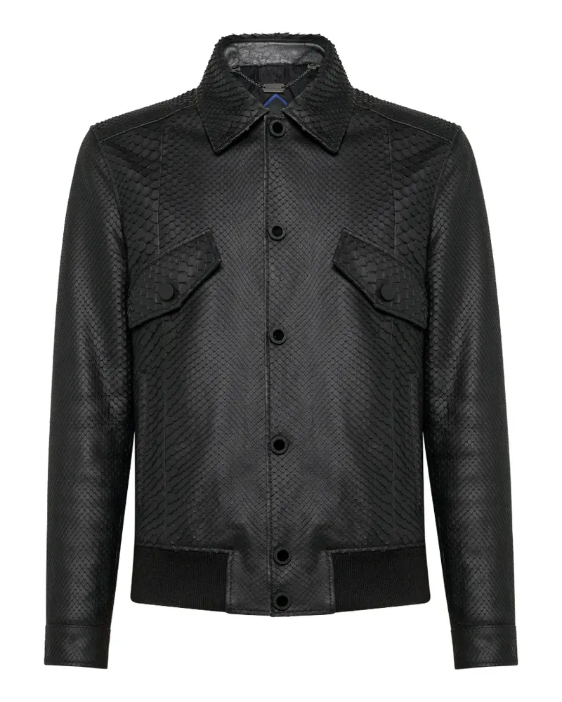 Billionaire python-leather jacket - Schwarz Schwarz