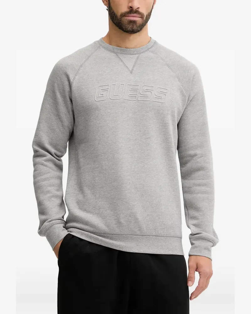 Guess logo-embossed raglan-sleeve sweater - Grau Grau