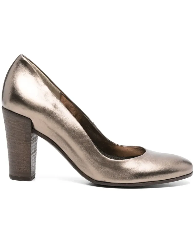 Roberto del Carlo Pumps im Metallic-Look 80mm - Gold Gold