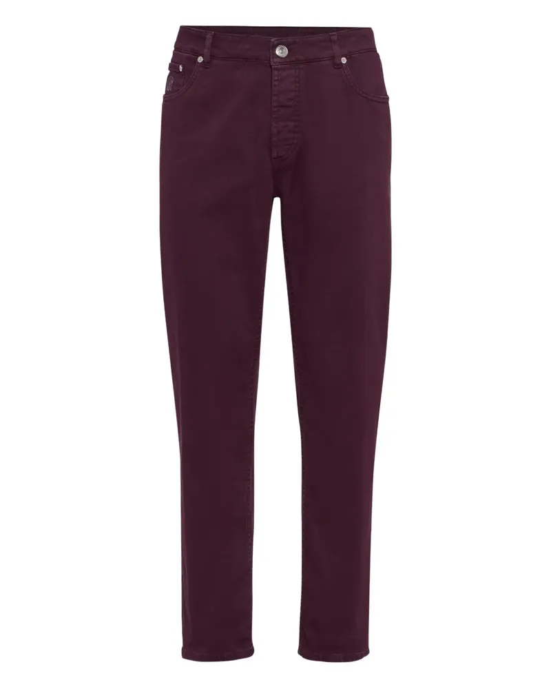 Brunello Cucinelli Jeans mit Logo-Patch - Rot Rot