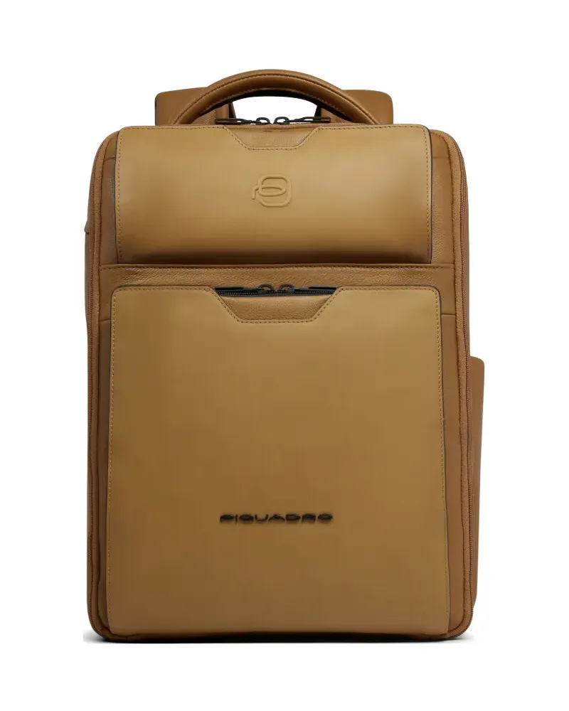 Piquadro grained-leather backpack - Nude Nude