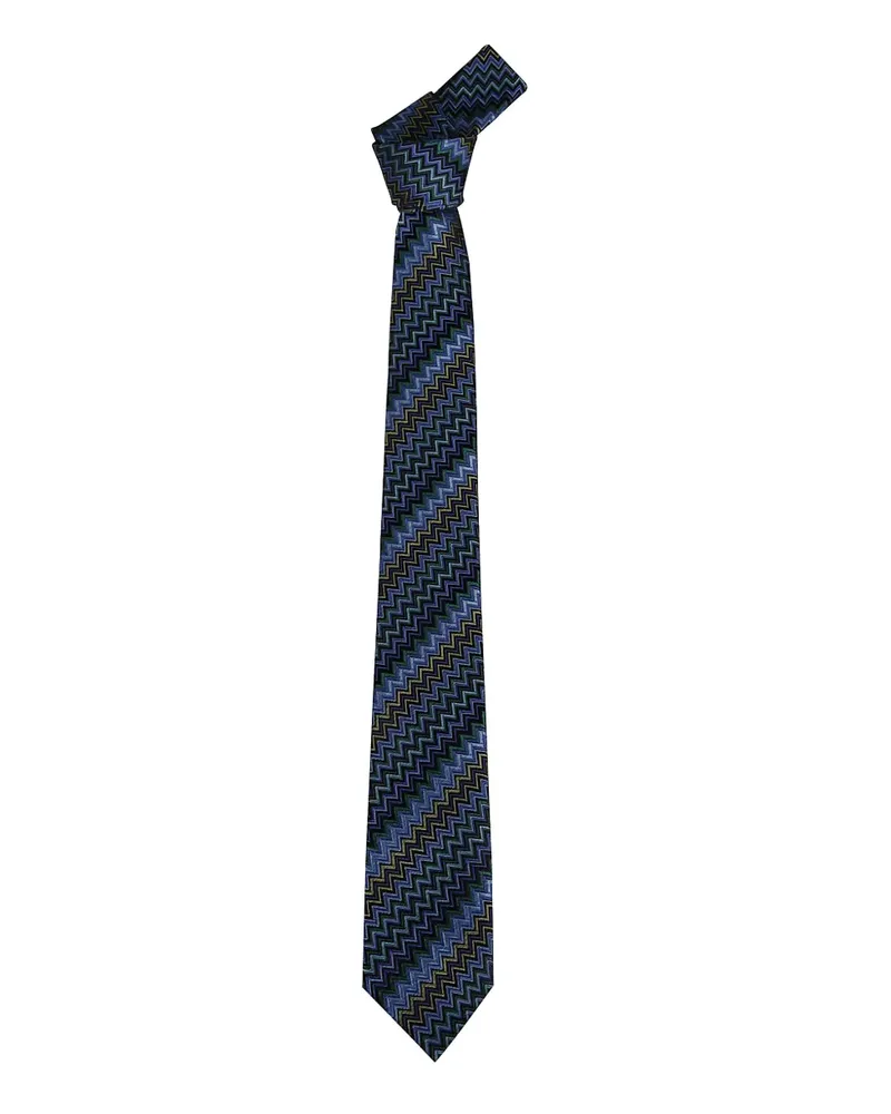 Missoni chevron tie - Blau Blau
