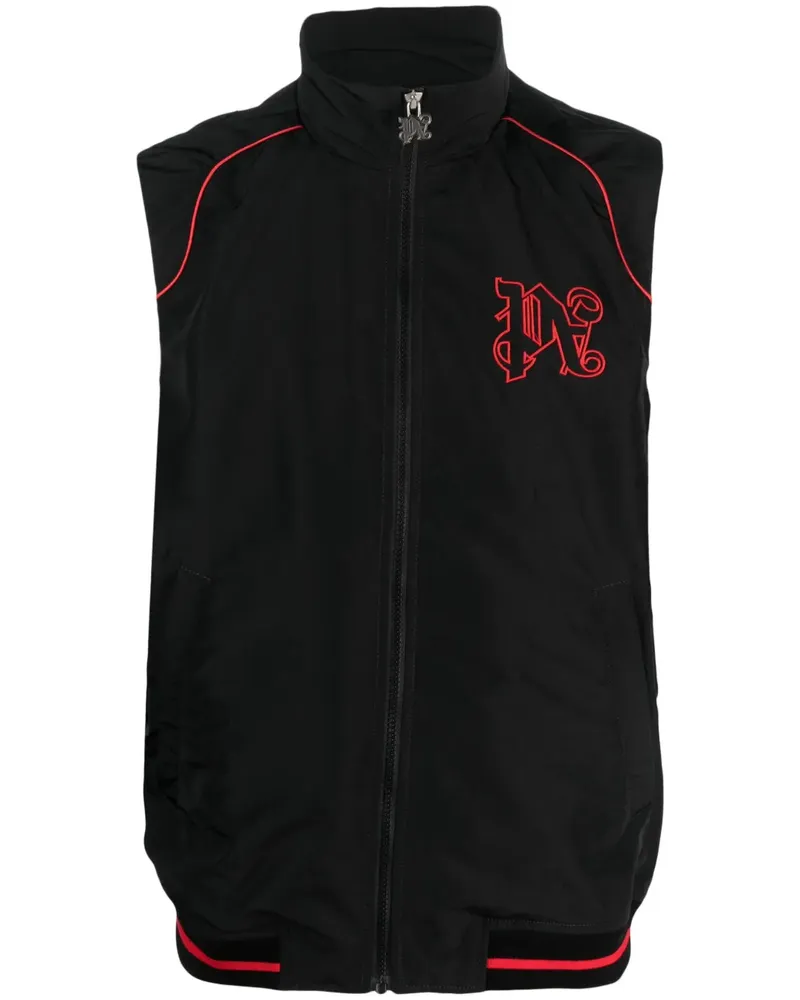Palm Angels Paddock Weste mit Logo-Stickerei - Schwarz Schwarz
