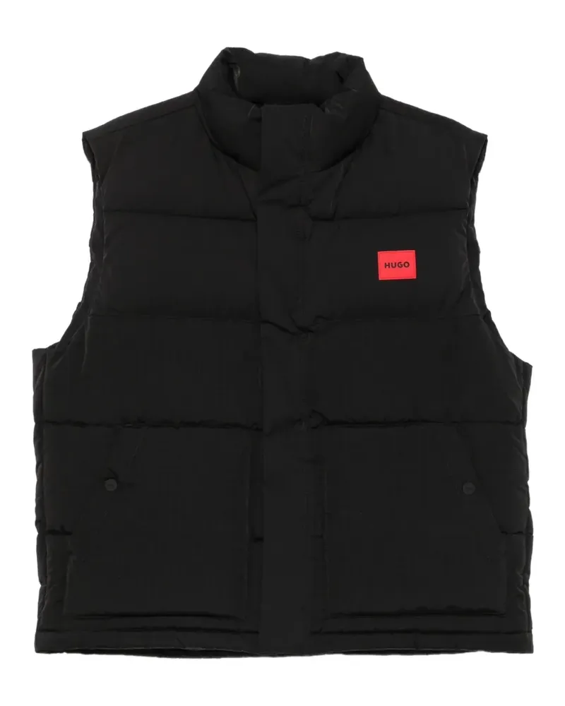 HUGO BOSS Gesteppte Weste mit Logo-Patch - Schwarz Schwarz