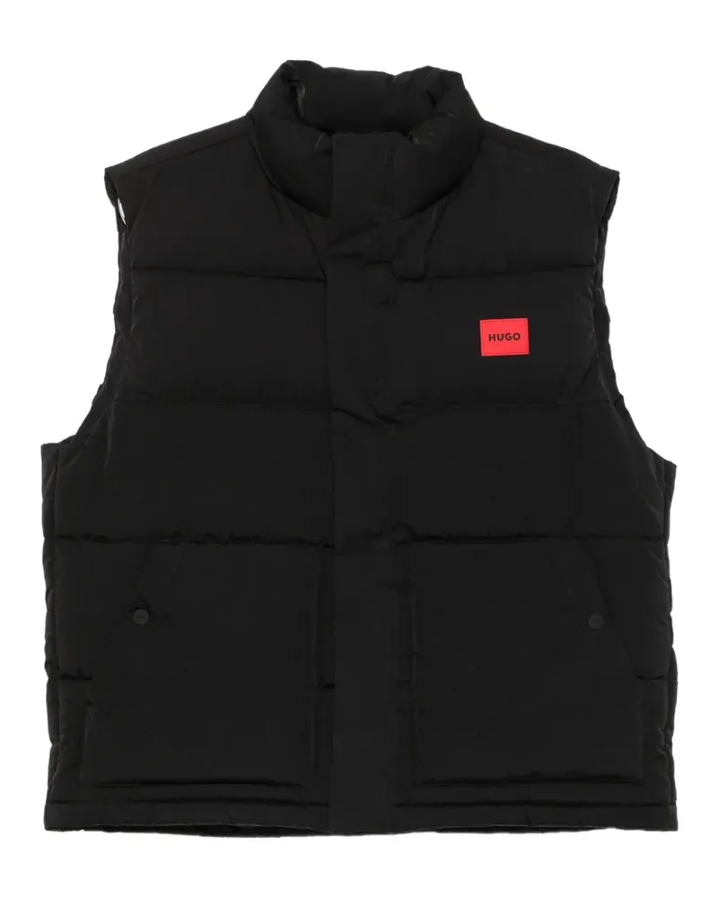 HUGO BOSS Gesteppte Weste mit Logo-Patch - Schwarz Schwarz