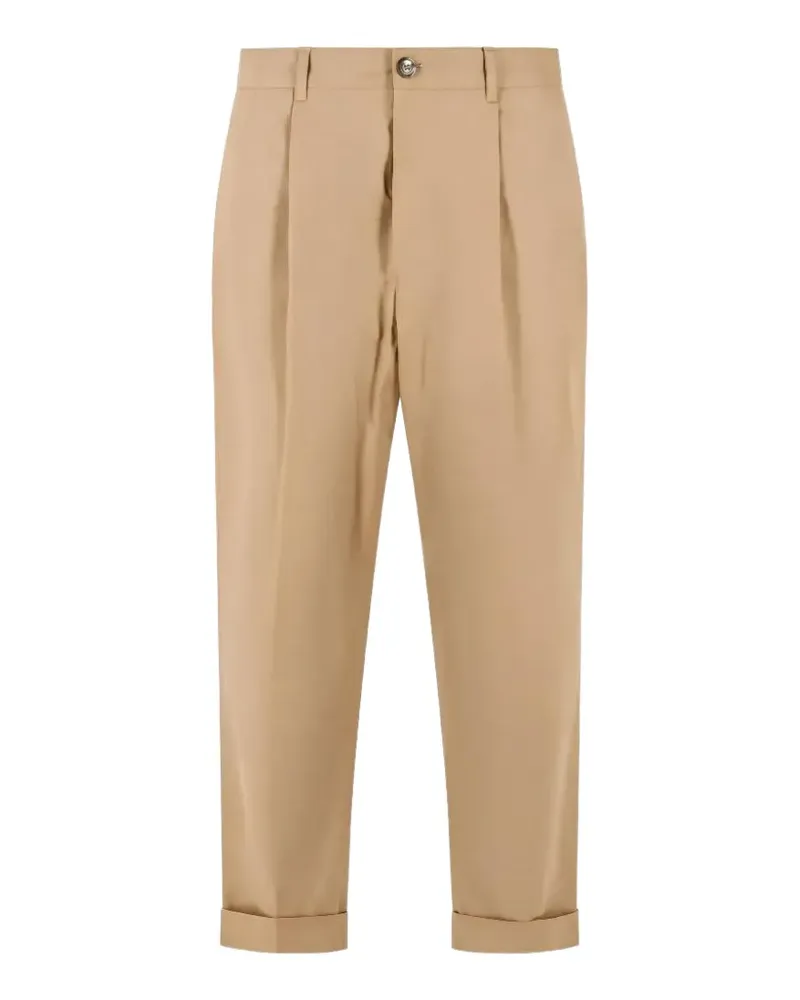 AMI Paris pleated turn-up trousers - Nude Nude