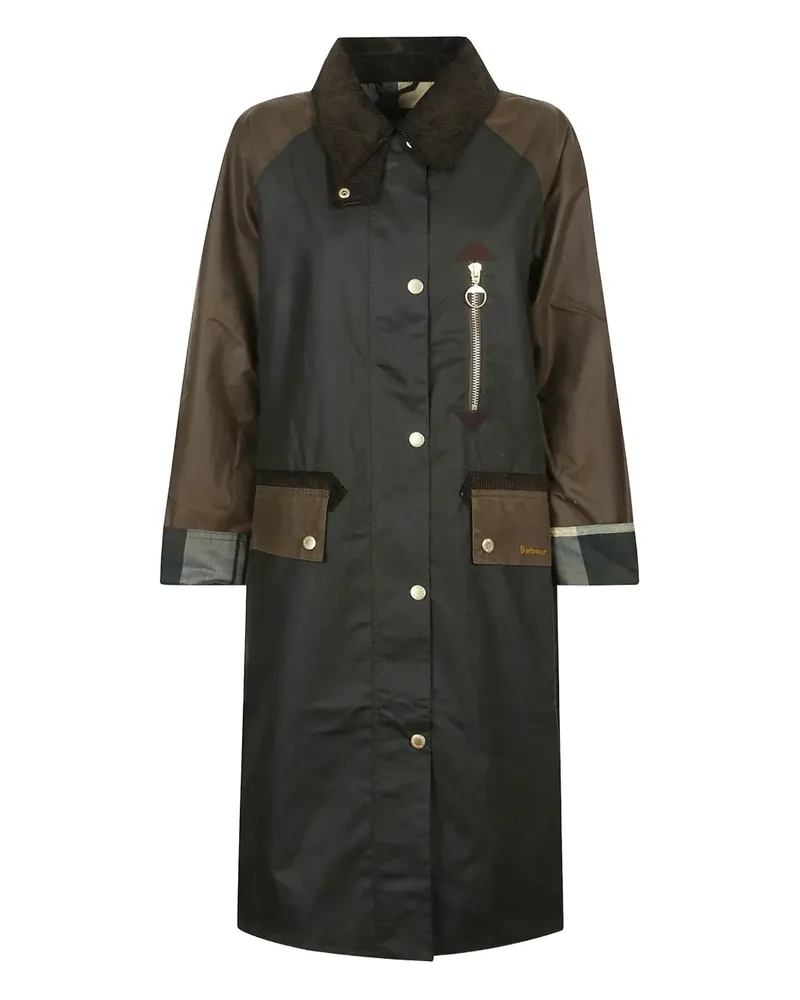Barbour Evette ribbed-collar flap-pockets coat - Grün Grün