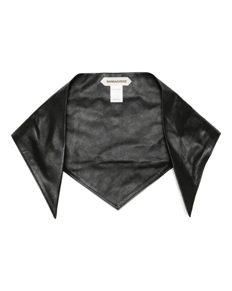 Namacheko triangle leather scarf - Schwarz Schwarz