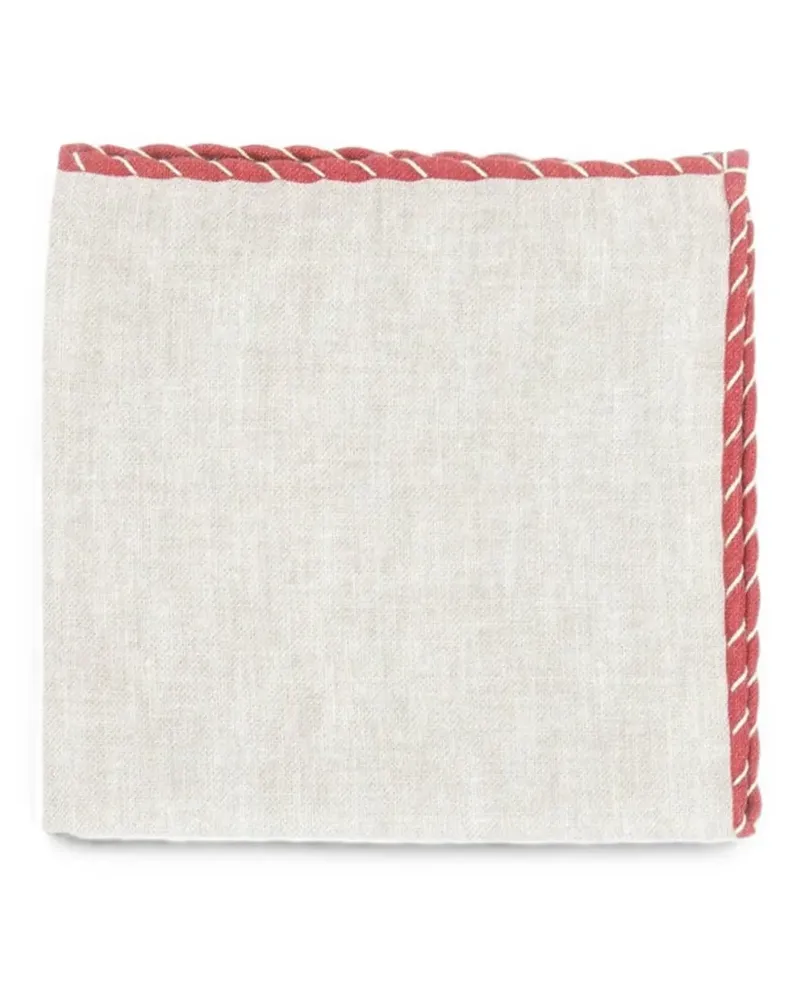 Eleventy contrast-trim pocket square - Nude Nude