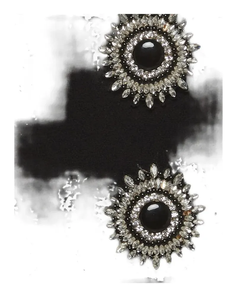 David Koma embellished plunge-neck midi dress - Schwarz Schwarz