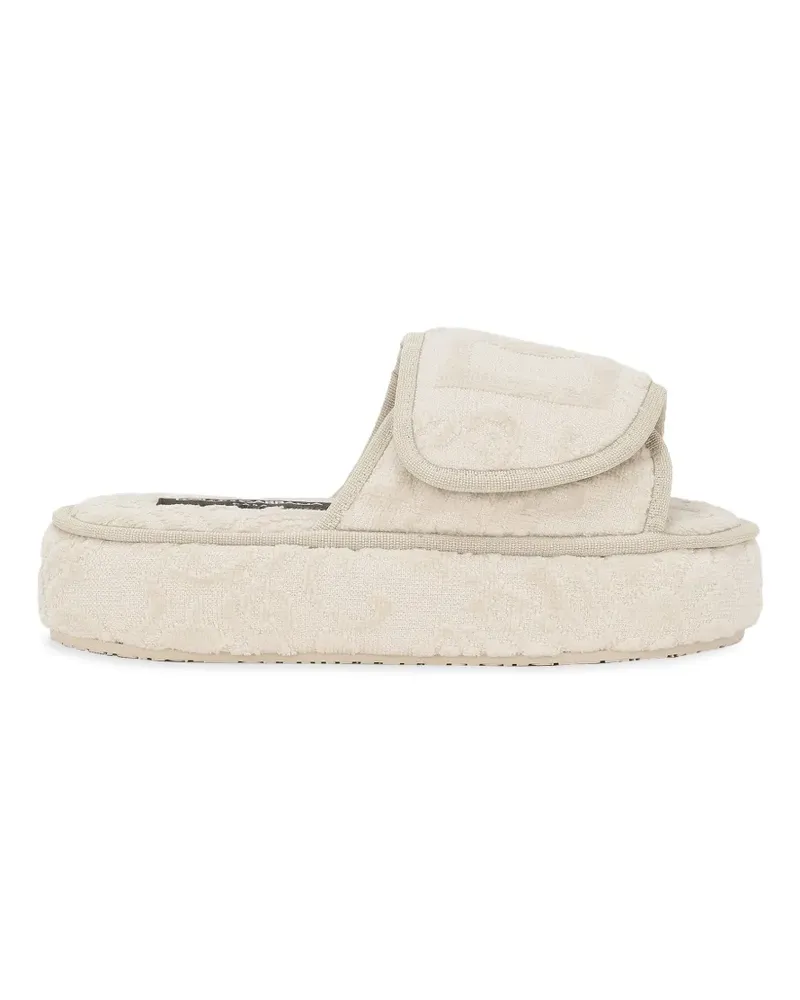 Dolce & Gabbana Slipper mit Logo-Stickerei - Nude Nude