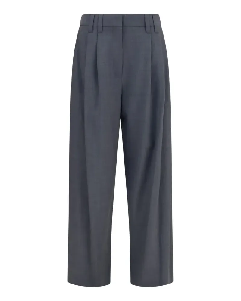 Brunello Cucinelli Monili-detail tailored trousers - Grau Grau