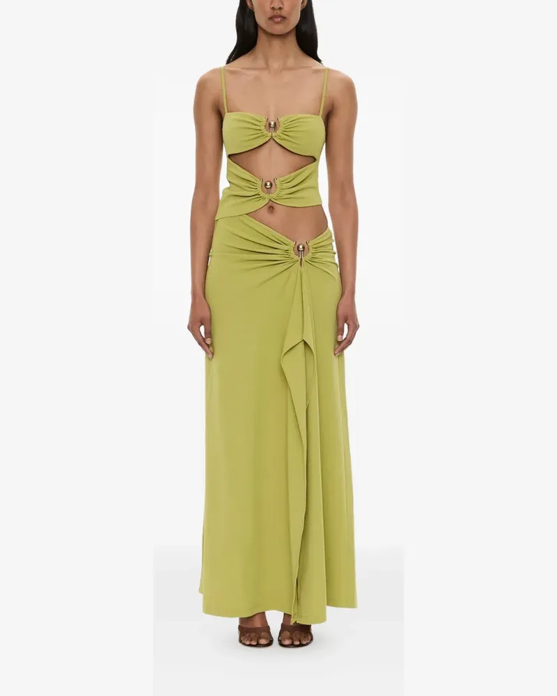 Christopher Esber Orbit ruched cutout long dress - Grün Grün