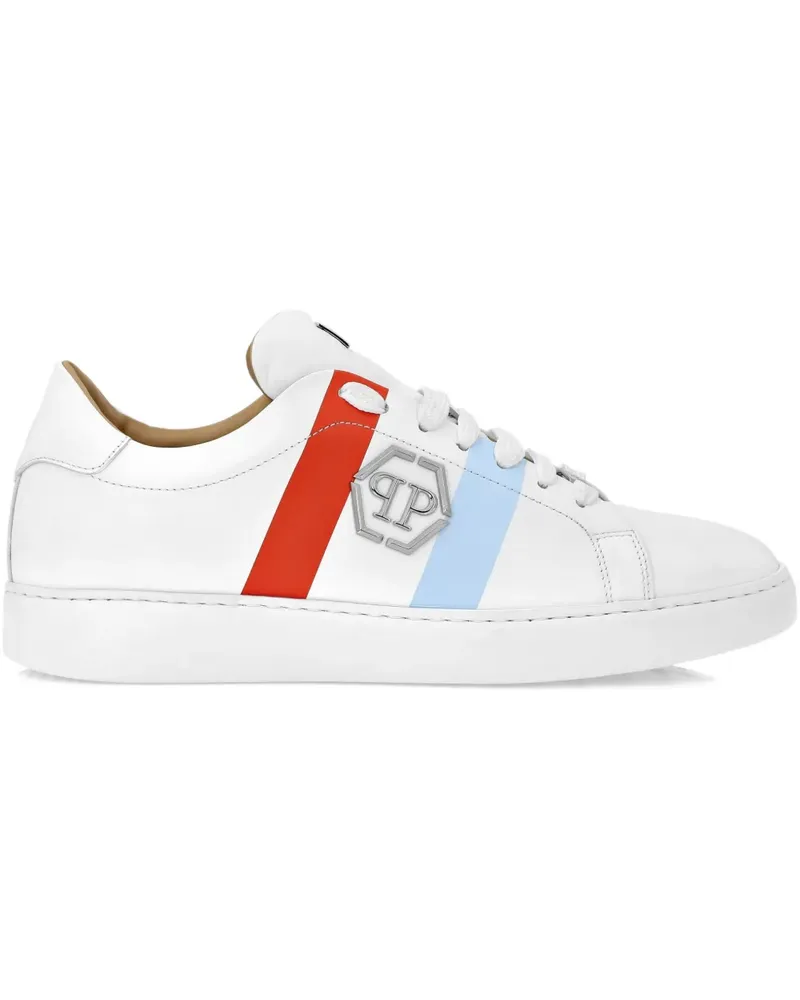 Philipp Plein Sneakers mit Hexagon-Applikation - Weiß Weiß