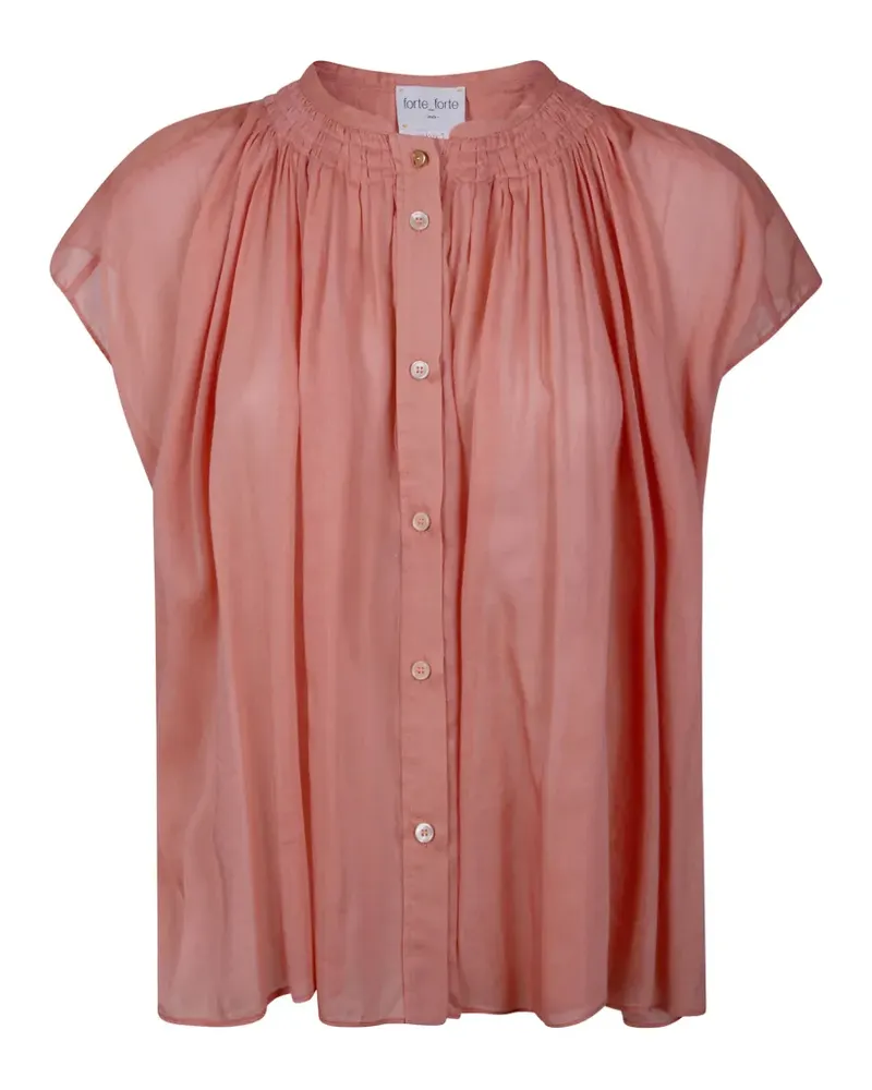 forte_forte buttoned smocked shirt - Rosa Rosa