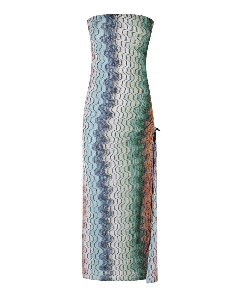 Missoni chevron-knit drawstring maxi dress - Blau Blau