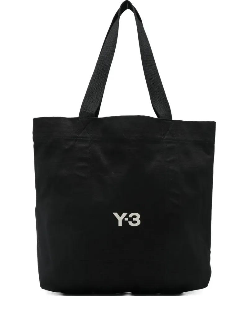 Y-3 logo canvas tote bag - Schwarz Schwarz