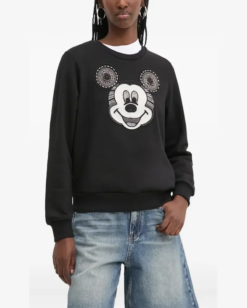 Desigual Sweatshirt mit Perlen - Schwarz Schwarz