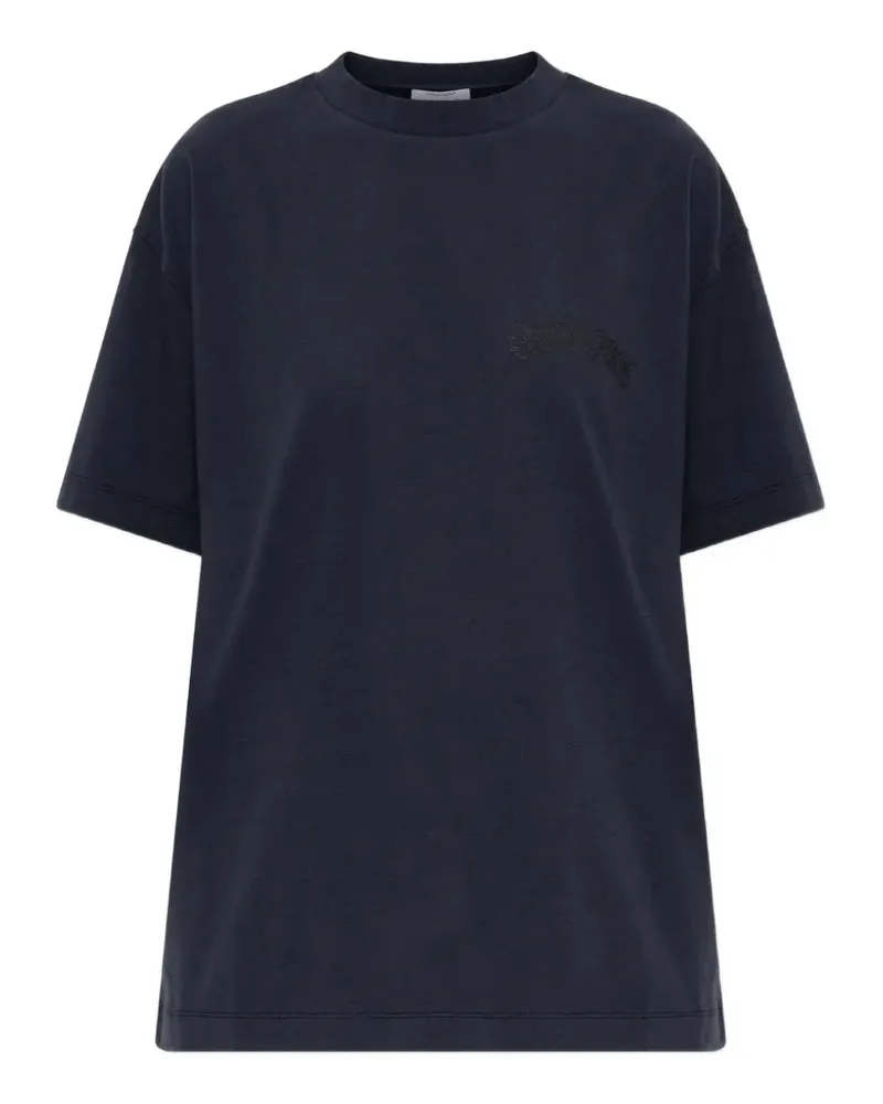 OFF-WHITE T-Shirt mit Logo-Print - Blau Blau
