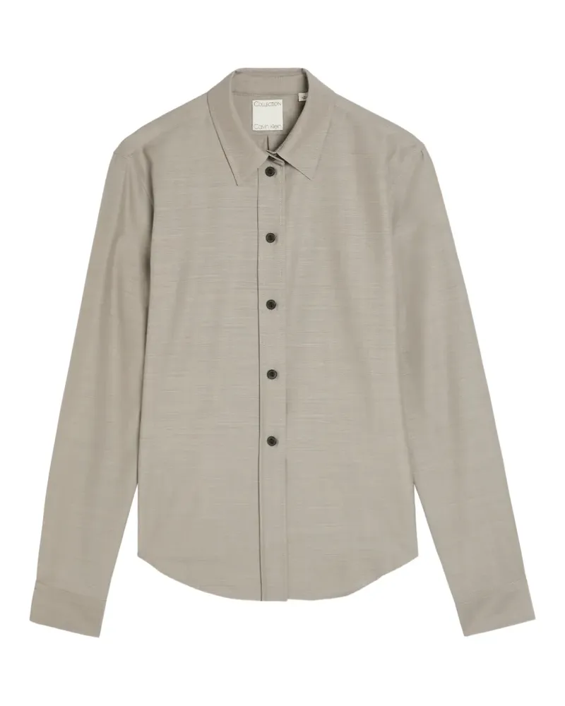 Calvin Klein melange-effect long-sleeve shirt - Grau Grau