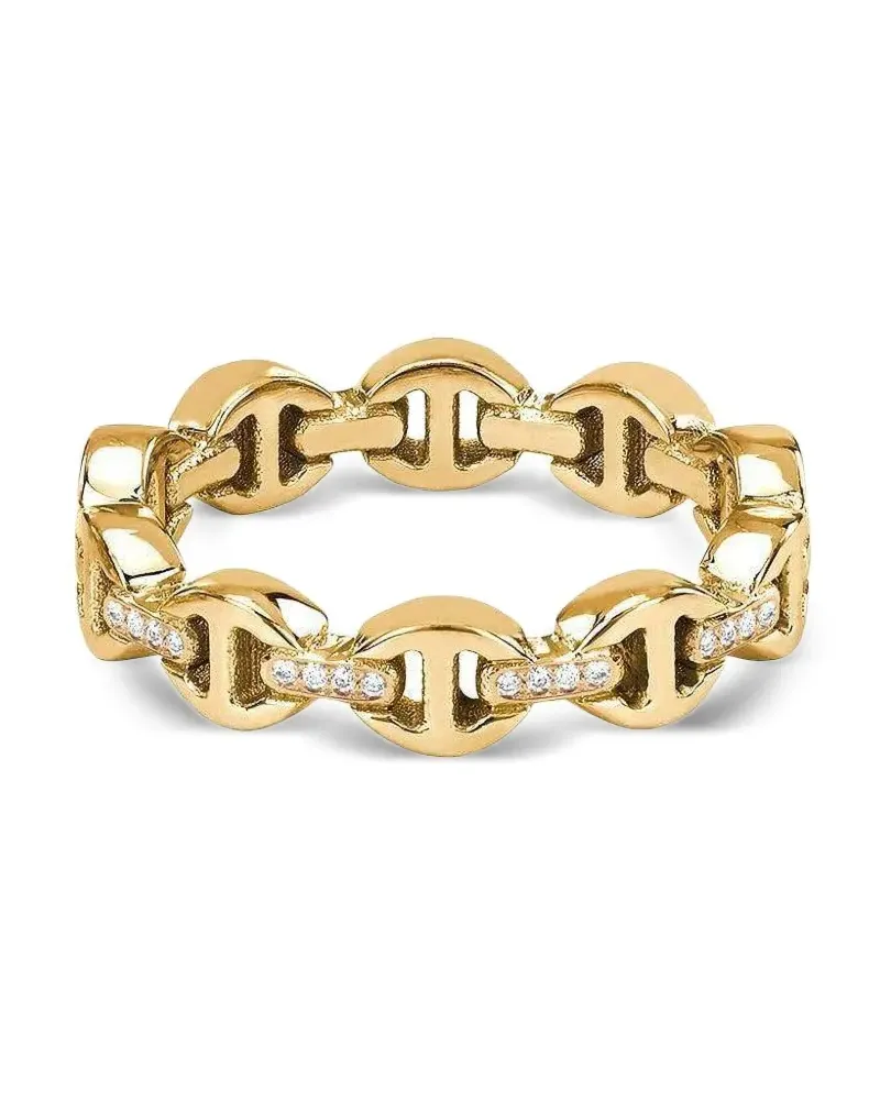 HOORSENBUHS 18kt Bridge Gelbgoldring mit Diamanten Gold