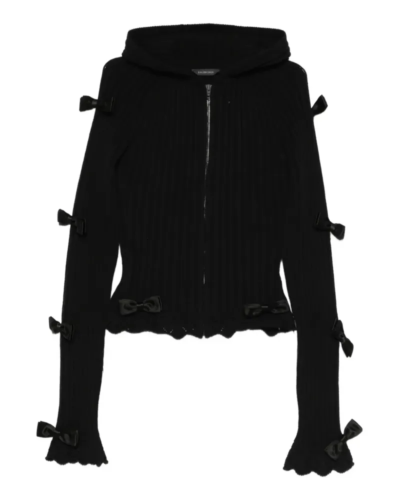 Balenciaga bow-embellished zip-up cardigan - Schwarz Schwarz