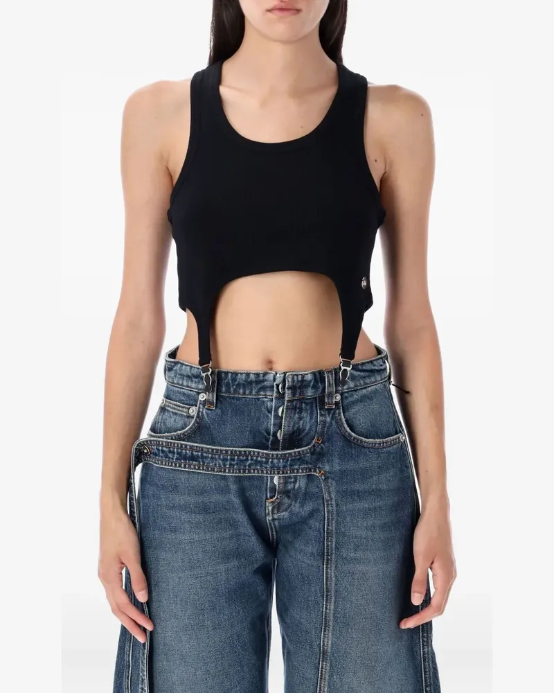 Jean Paul Gaultier Geripptes Tanktop - Schwarz Schwarz