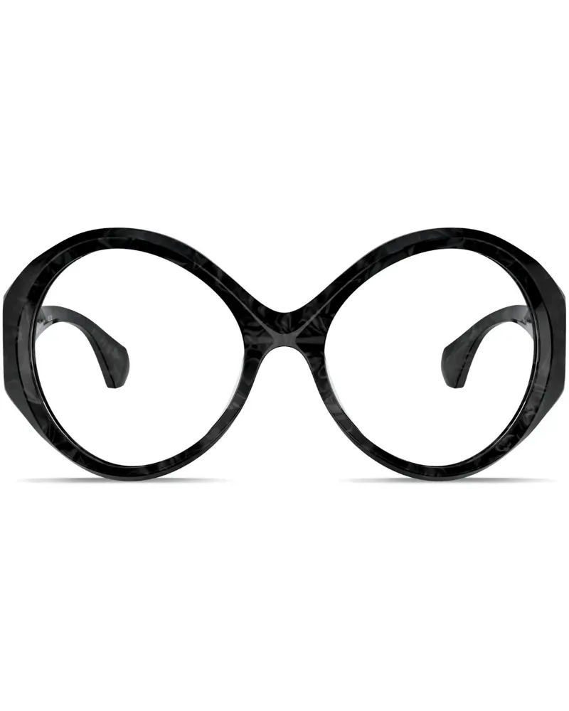 Alain Mikli Sonnenbrille mit ovalem Gestell - Schwarz Schwarz