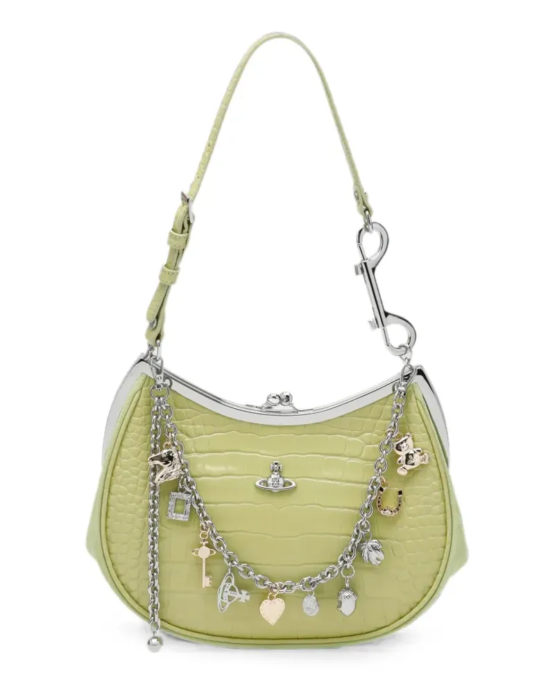 Vivienne Westwood Charm frame croc-effect shoulder bag - Grün Grün