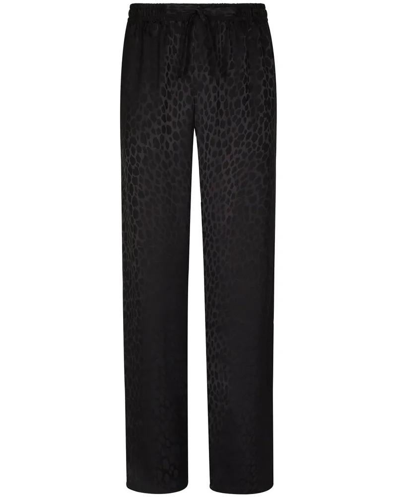 Dolce & Gabbana Jogginghose mit Ozelot-Print - Schwarz Schwarz