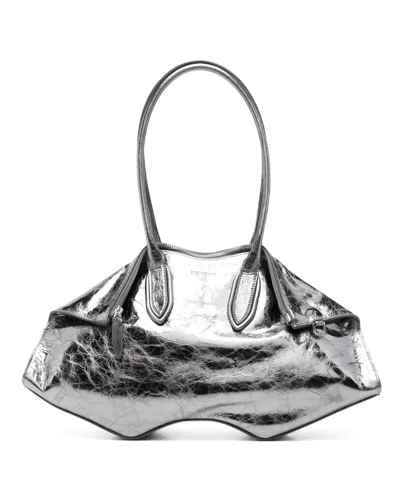 Alexander McQueen Manta metallic shoulder bag - Silber Silber