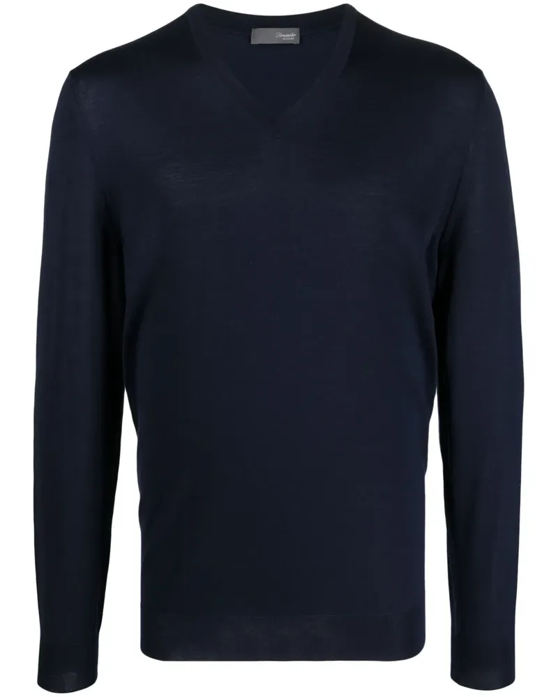 Drumohr  Strickpullover mit V-Ausschnitt - Blau Blau