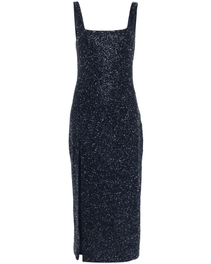 STAUD Le Sable Midikleid mit Glitzer - Blau Blau