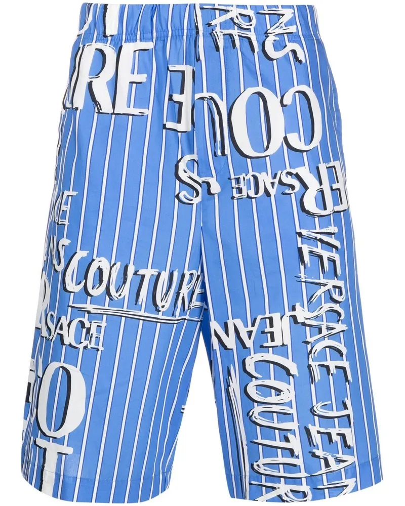 Versace Jeans Shorts mit Logo-Print - Blau Blau