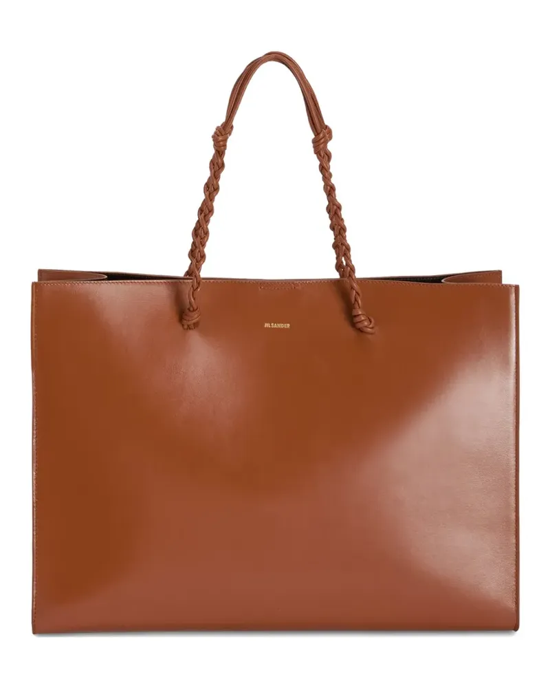 Jil Sander Tangle Tote Bag mit geprägtem Henkel - Braun Braun
