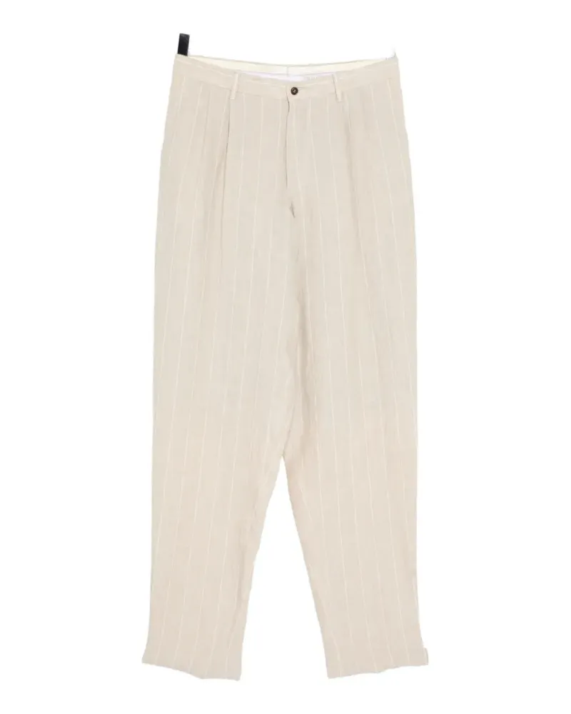 Giorgio Armani striped linen trousers - Nude Nude