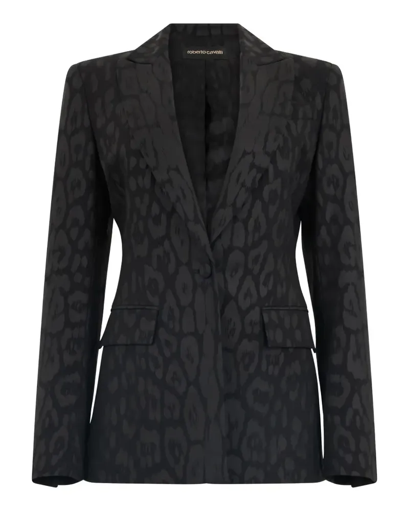 Roberto Cavalli animal-print single-breasted jacket - Schwarz Schwarz