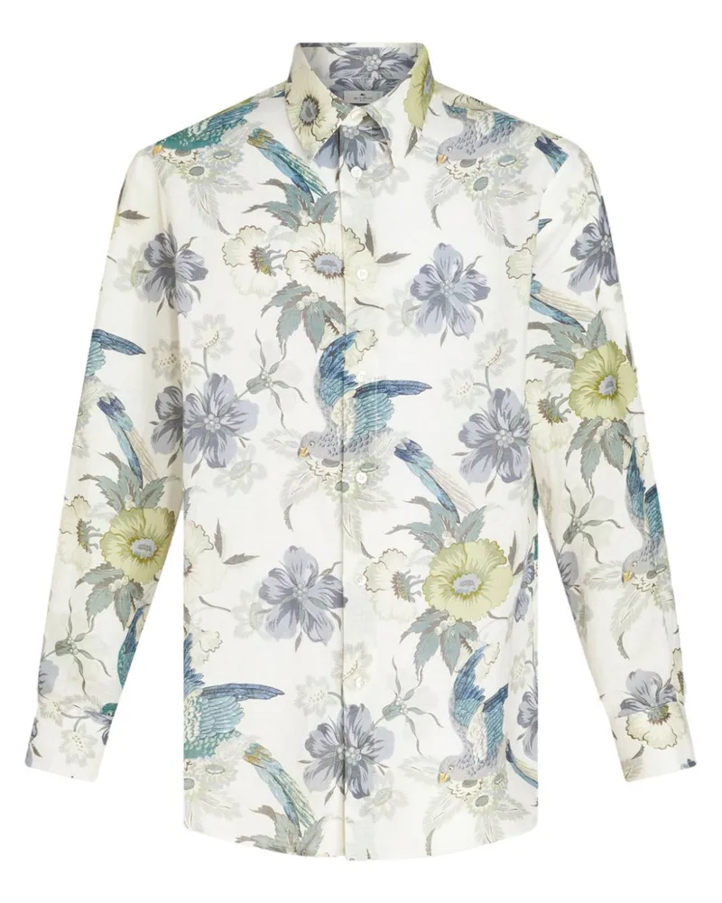 Etro Hemd mit Blumen-Print - Weiß Weiß