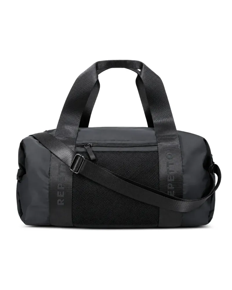 Repetto Große geknotete Schultertasche mit Mesh-Einsätzen - Schwarz Schwarz