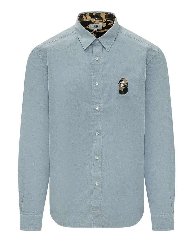BAPE 1st camo logo-patch shirt - Blau Blau
