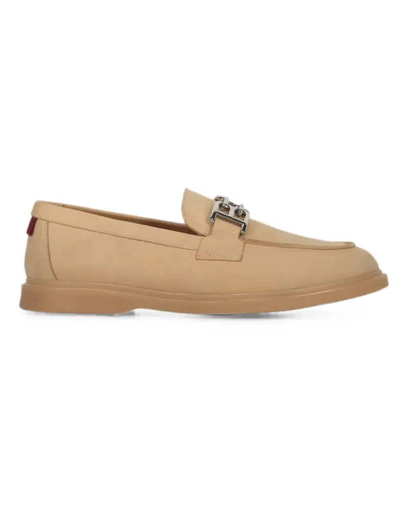 Bally logo-plaque leather loafers - Nude Nude