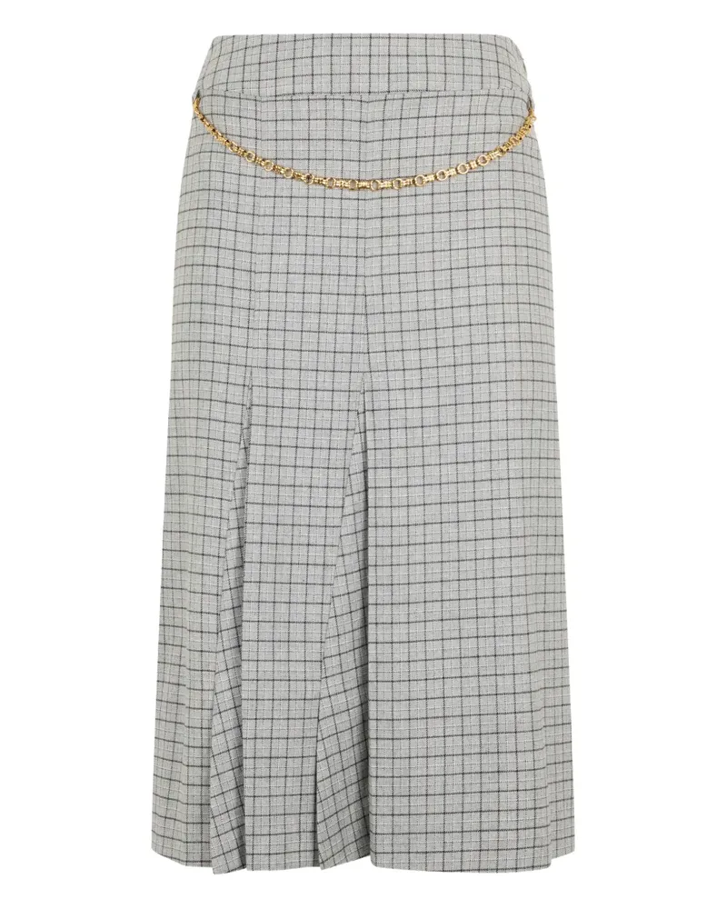 Malo plaid pleated midi skirt - Grau Grau