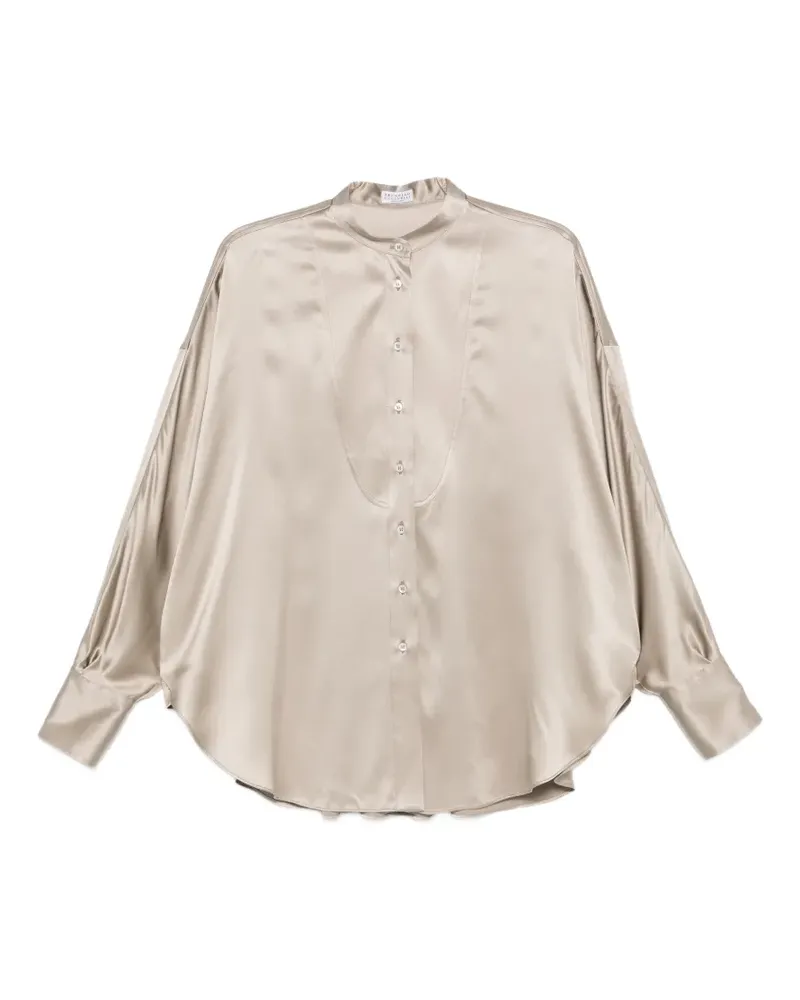 Brunello Cucinelli Hemd mit Stehkragen - Nude Nude