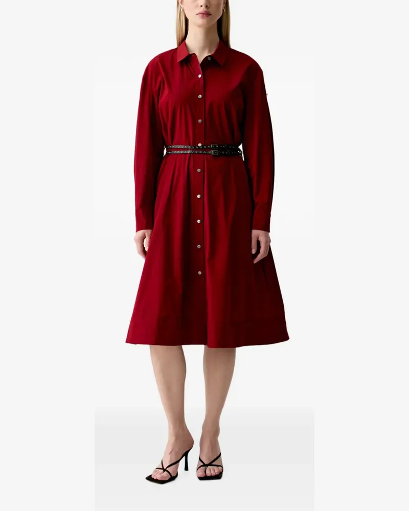 DKNY Geknöpftes Mini-Hemdkleid mit Gürtel - Rot Rot