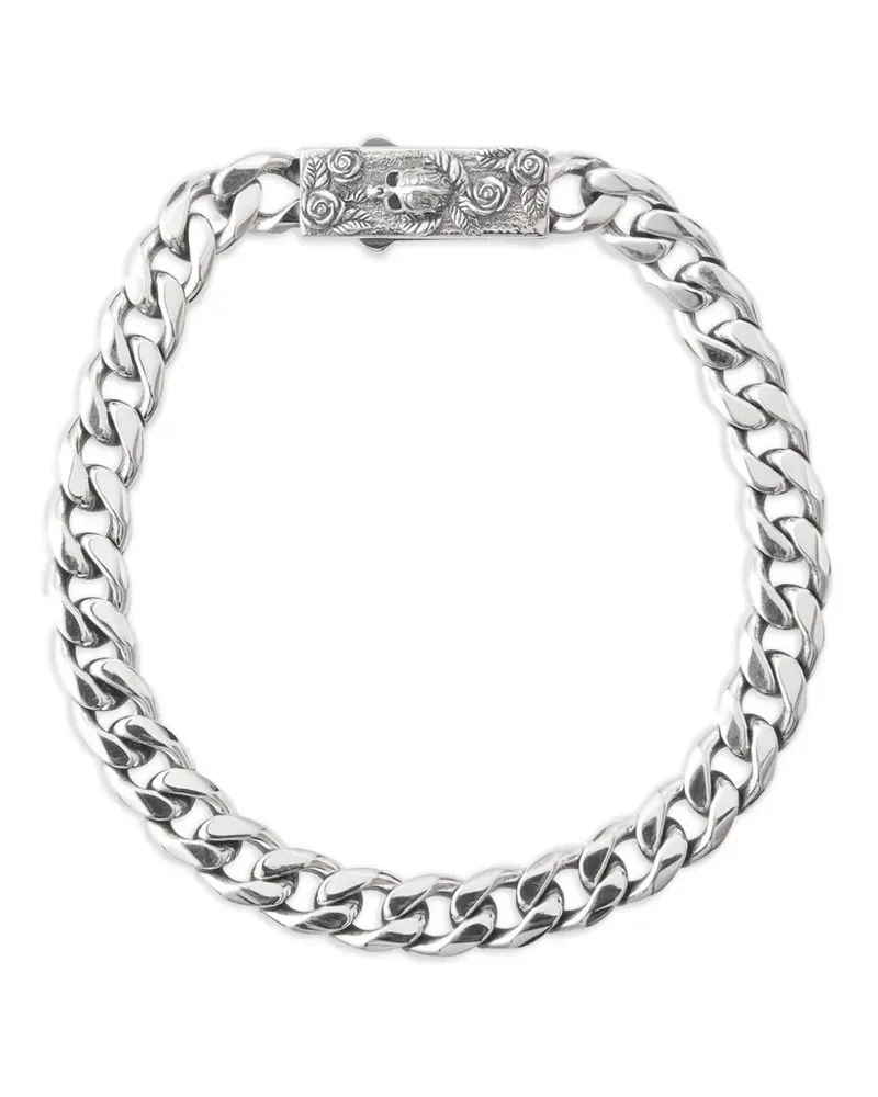 Emanuele Bicocchi skull box-clasp chain bracelet - Silber Silber
