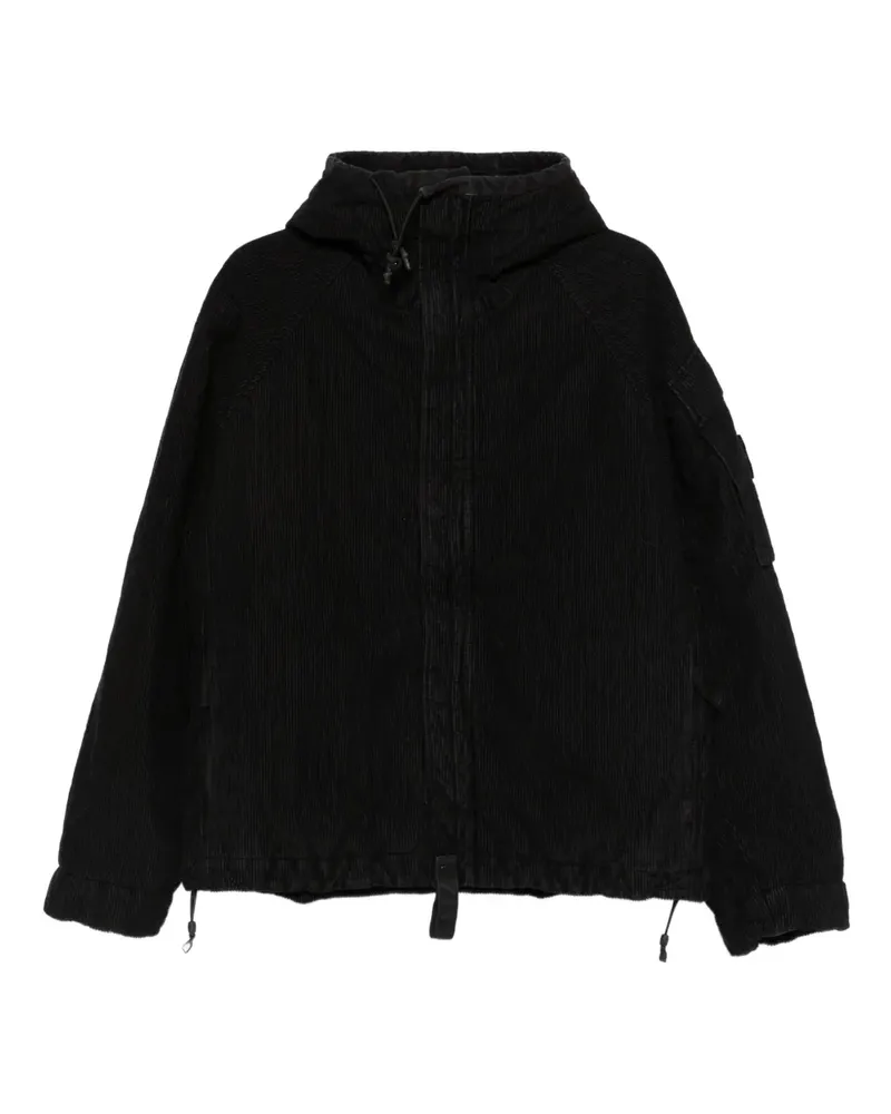 Stone Island Cordjacke mit Kapuze - Schwarz Schwarz