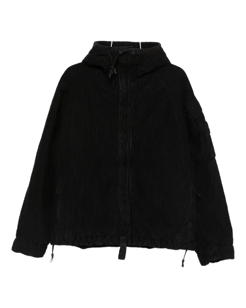 Stone Island hooded corduroy jacket - Schwarz Schwarz