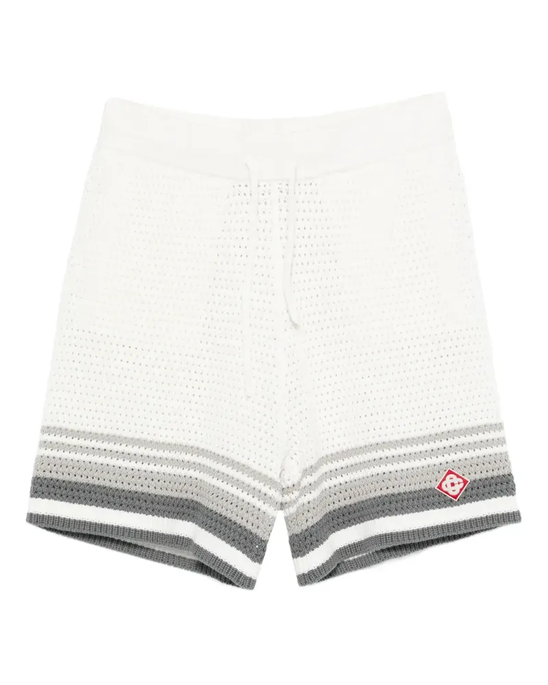 Casablanca Paris crochet striped shorts - Weiß Weiß